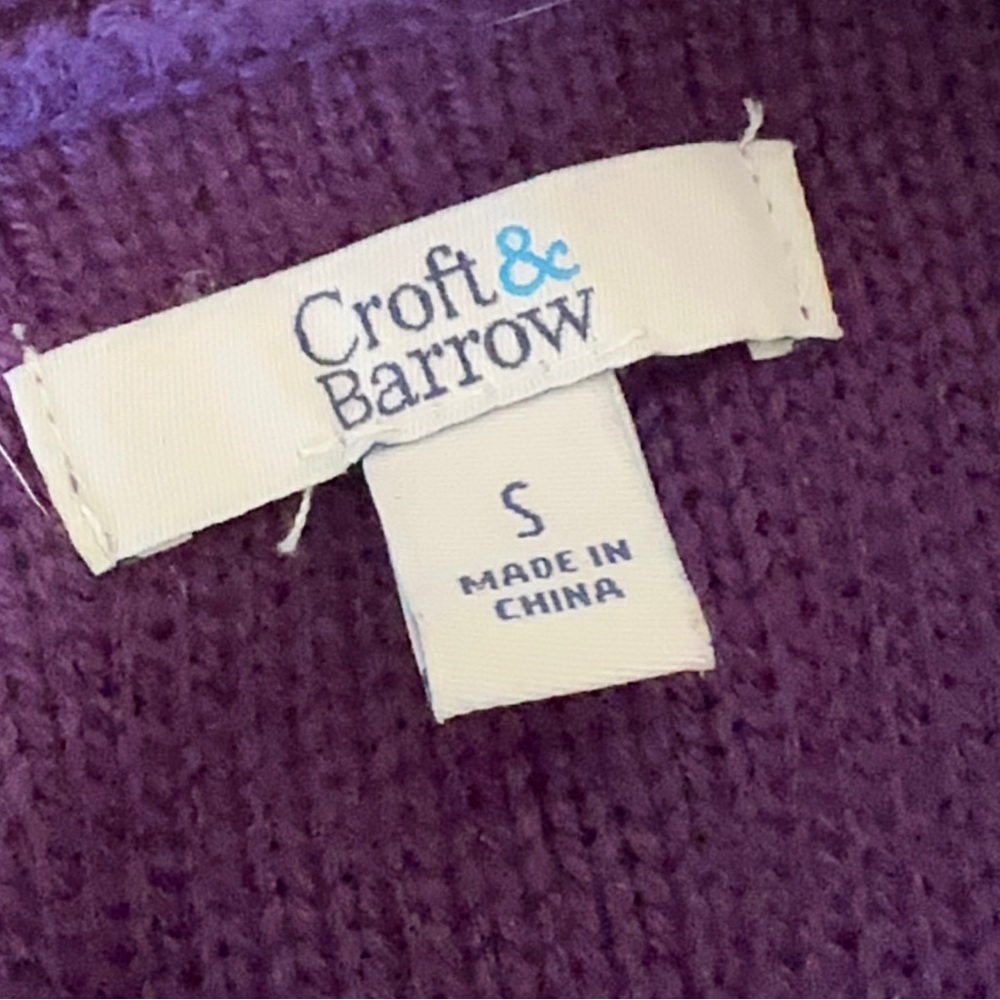 SOLD - Purple Knit Cable Sweater - Picture 4 of 5